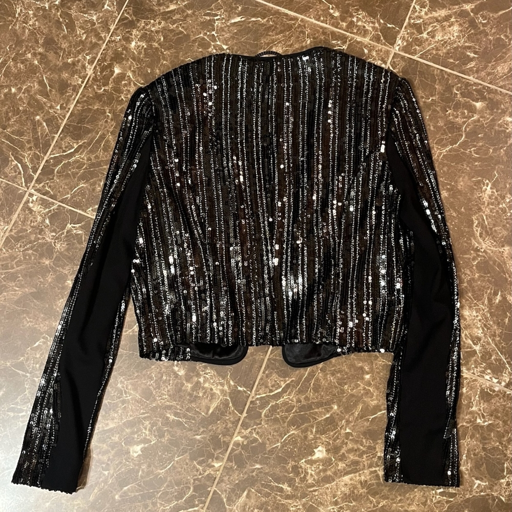Cache Sequin Jacket Sz M - image 2